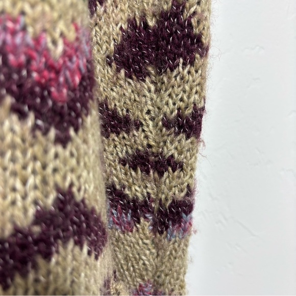 J Jill Southwestern Aztec Boho Wool Sweater Cardigan Hooded Women's Petite XS - Picture 4 of 8